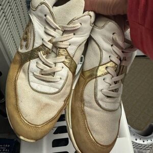 Gold and White Sneakers